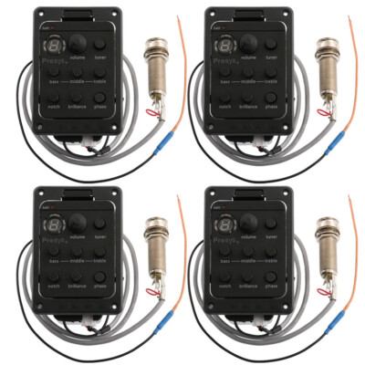 4 Sets PRO-PSY-201 Onboard Preamps Guitar EQ Tuner Piezo Pickup 4 Sets PRO-PSY-201 Onboard Preamps Guitar EQ Tuner Piezo Pickup