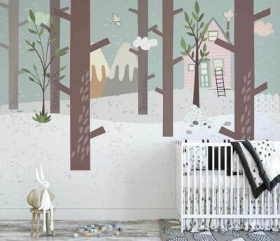 Papier Peint Mural Autocollant 3D – Montagne Et Forêt – Modèle Erin H2908, Amovible