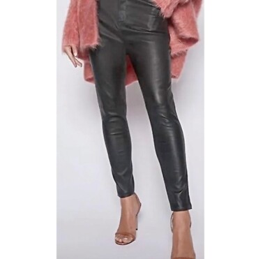Scanlan Theodore Black leather joggers track skinny pants dress Trousers 2  | eBay
