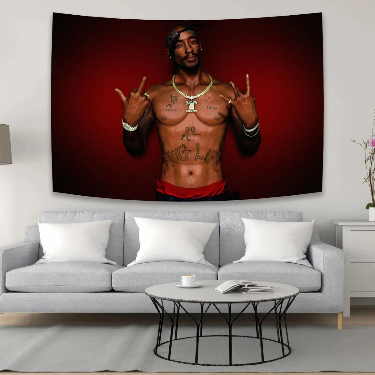 Tupac Shakur Hip Hop Rapper 2pac Fabric Tapestry Wall Art Hanging