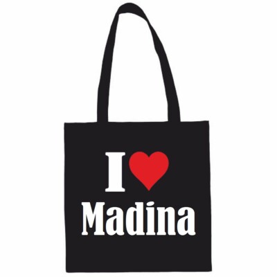 Tasche Beutel Baumwolltasche I Love Madina Geburtstag Geschenk Valentinstag Oste