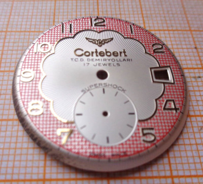 Älteres neuwertiges Zifferblatt Cortebert rose B 50er 60er Jahre D = 32,3 mm