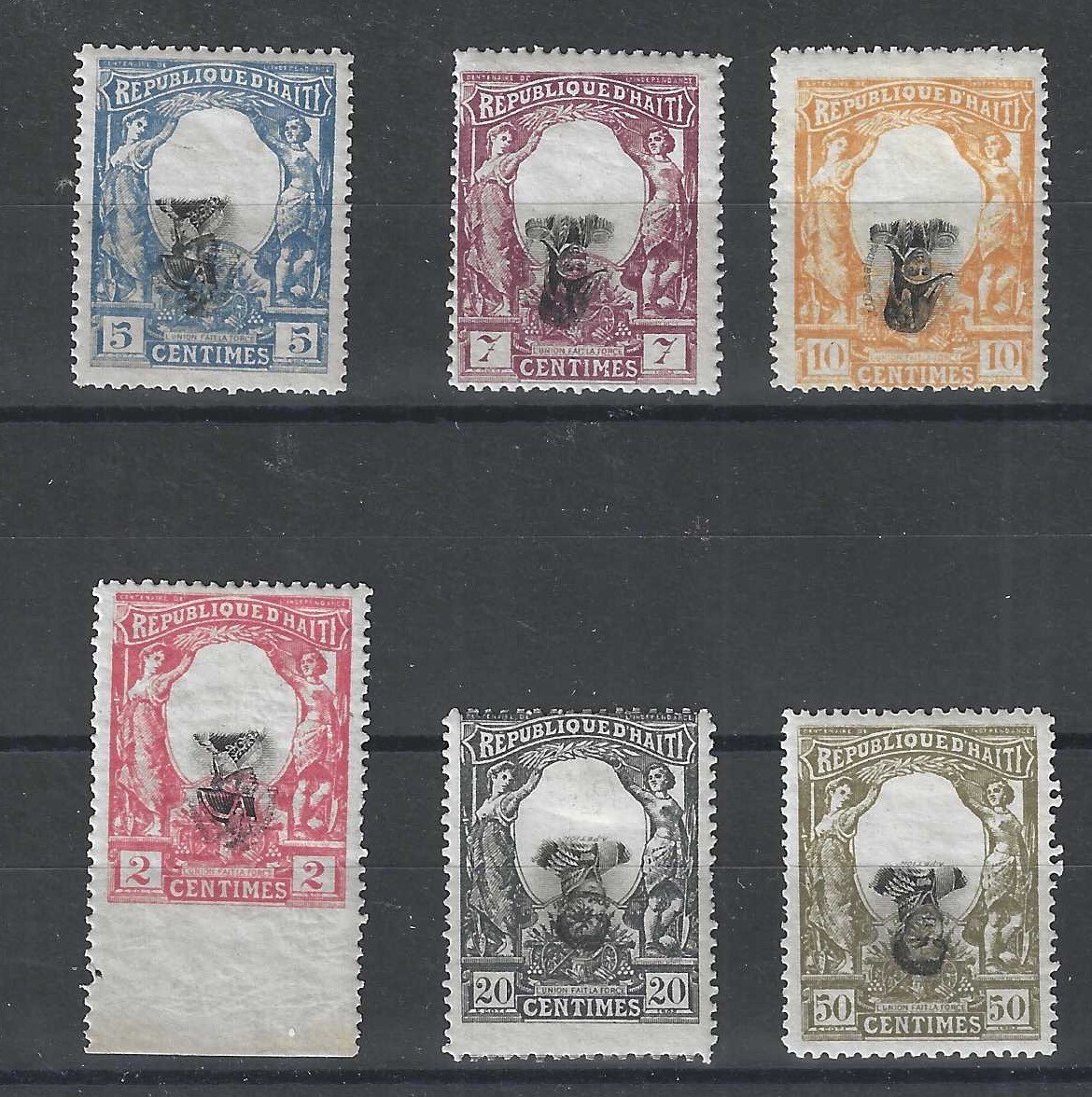 Haiti, 1903 Scott #83-88 Inverted Centers, Mint, Hinged