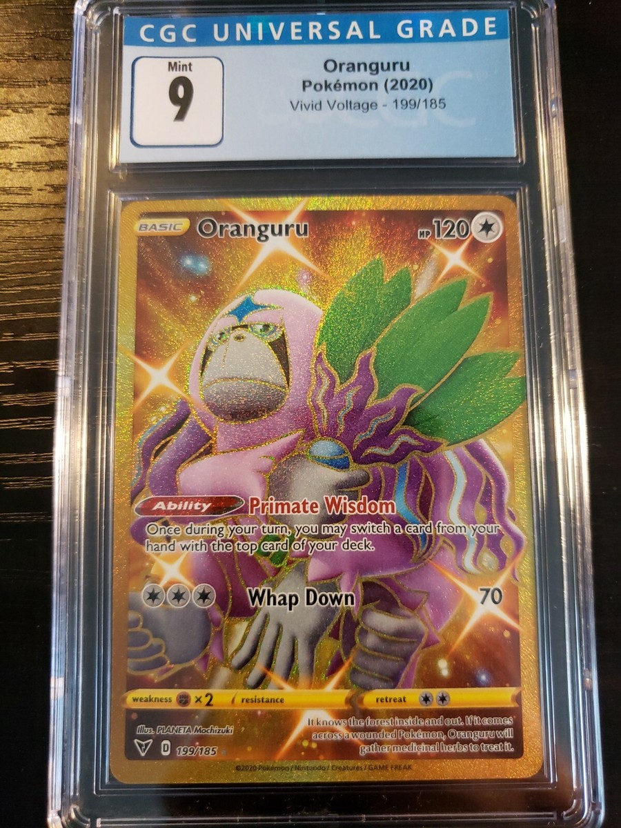 CGC 9 Pokemon Secret Rare Gold Oranguru Vivid Voltage (199/185) PSA MINT
