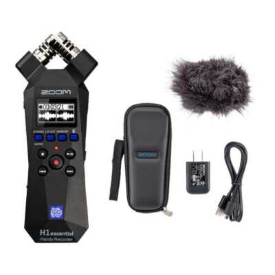 Zoom H1essential 2-Track 32-Bit Float Portable Audio Recorder with Zoom APH-1e