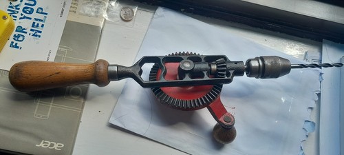 Vintage hand drill Chapman Tools Stanley with yellow sign rare!! Made in England - Picture 8 of 8