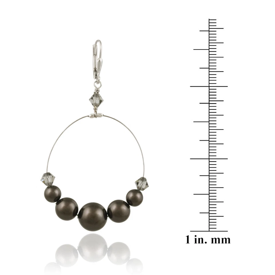 Sterling Silver Brown European Crystals Wire Dangle Earrings - Image 3 of 3