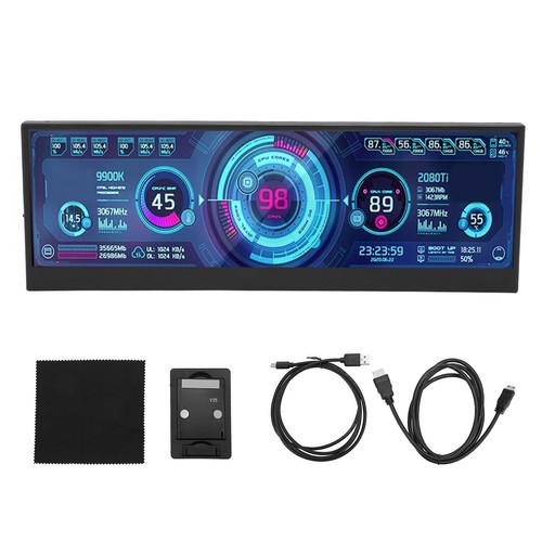 14in Computer Temp Monitor Secondary Screen Stretched Bar LCD Display CPU GPU D - Picture 3 of 22