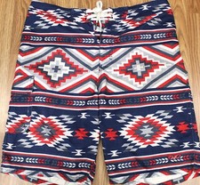 2012 NIKE 6.0 UNLINED SWIM SHORTS POLYESTER AZTEC PRINT Sz MEDIUM, M  32