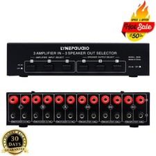LINEPAUDIO B036 Amplifier Speaker Switcher Amp Speaker Selector Fit 3 In  Out