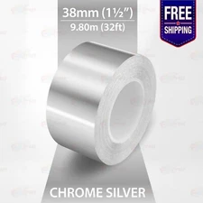 CHROME SILVER 1-1/2" PIN STRIPE Car Model Motorcycle TAPE Vinyl Sticker 38mm