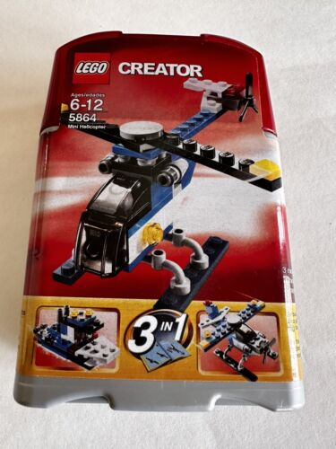 Neu LEGO Creator #5864 Mini Hubschrauber 3 in 1 SET 52-teiliges Boot Einzelrequisitenflugzeug - Bild 1 von 4