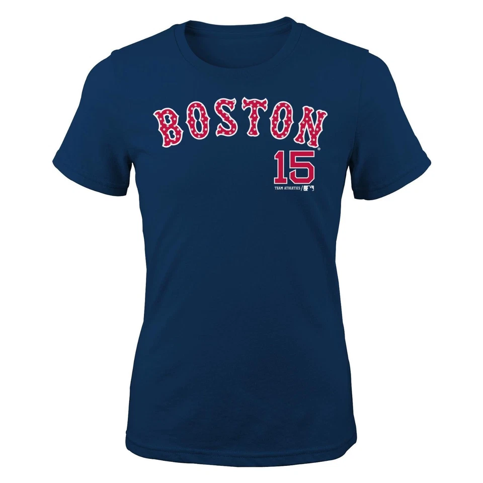 Camisetas de jugador Dustin Pedroia #15 de los Medias Rojas de Boston MLB para niñas pequeñas: tallas 2T-3T Foto 3 de 4