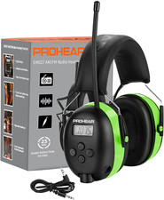 Digital AM/FM Radio Headphones with 25dB NRR Safety Earmuffs - Green