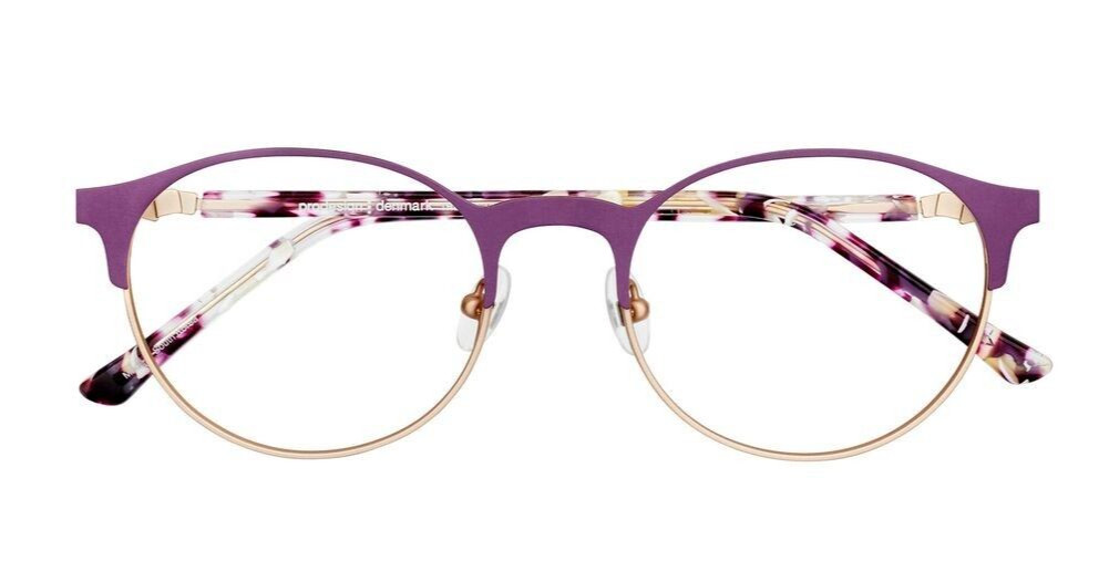 Lunettes Prodesign Denmark violettes style rond chic pour le bureau et le quotidien