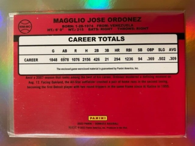 2023 Donruss MLB – Magglio Ordonez “Retro 1990 Red” jersey card