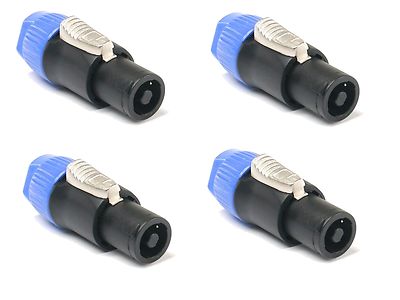4 SuperFlex Gold Speakon 4 pole Twist-Lock Speaker Cable Connectors 