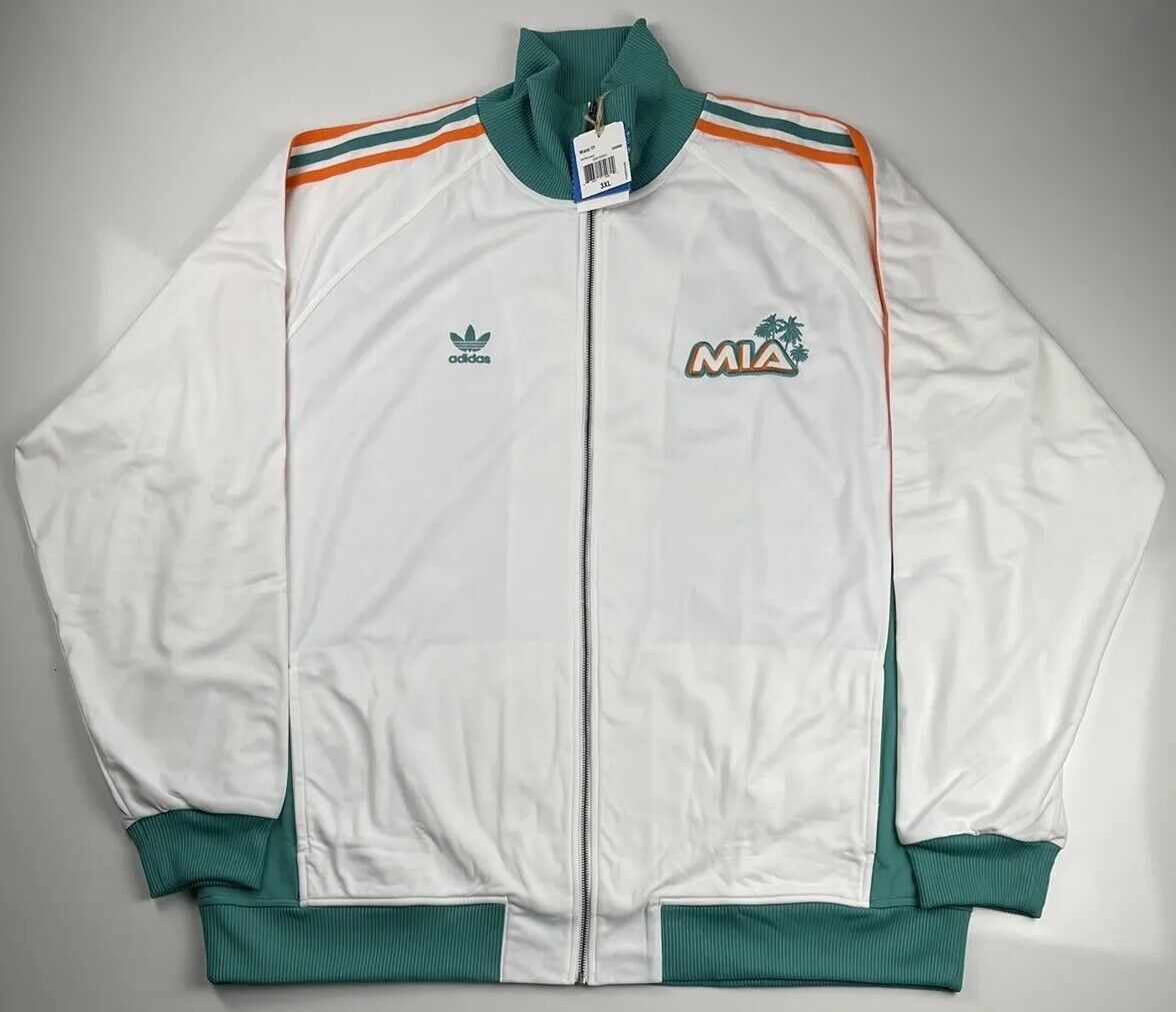 adidas Originals Mens MIAMI Trefoil Track Jacket White adidas Originals Mens MIAMI Trefoil Track Jacket White