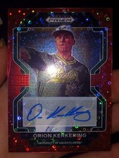 2022 Panini Prizm Draft Picks - Orion Kerkering Red Donut Circle Auto 53/99