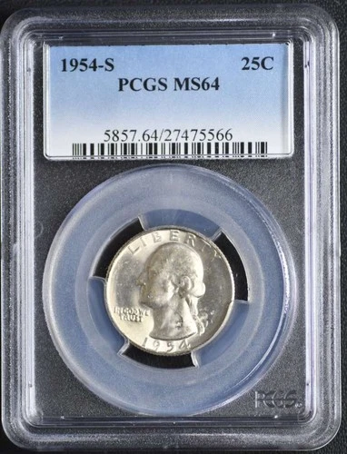 1954S Washington Quarter PCGS MS64