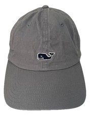 Vineyard Vines Mens Adjustable Strap Whale Logo Classic Baseball Hat Gray