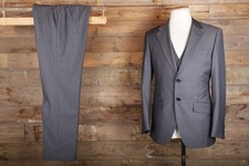 M&S Autograph 3pc suit 38R 33W 32W 31L dark grey wool