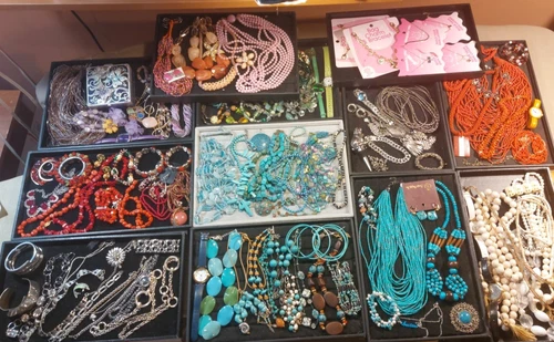 Vtg Now Jewelry Necklaces Bracelets Natural Glass Lucite Colorful LOT 14 lbs