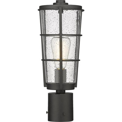 Z-Lite 591PHM-BK Helix 1 Light 15.25 inch Black Outdoor Post Mount Fixture