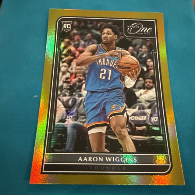 2021-22 Panini One And One Aaron Wiggins Gold /10 RC #143 Okc Thunder Rookie