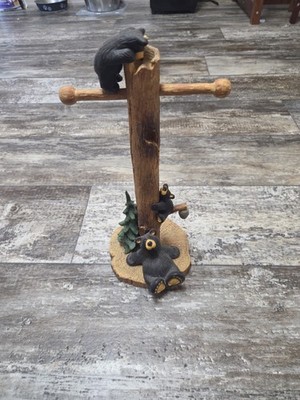 Cup Holder, Jewelery Or Towel Holder. Outdoors Bears Scene
