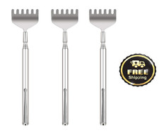 YIMICOO Extendable Back Scratcher for Men 3 Pack 3 Count Pack of 1 , Silver