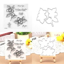 Blueberry Leaf Clear Stamps and Metal Cutting...