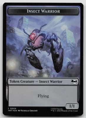 Insect Warrior // Food Double-Sided Token 4 // 8 TMT MTG Token Foil NM