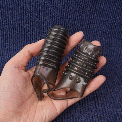 2PCS Silikon Enhance Penismanschetten Kondom Penisverlängerung Verdicken Man
