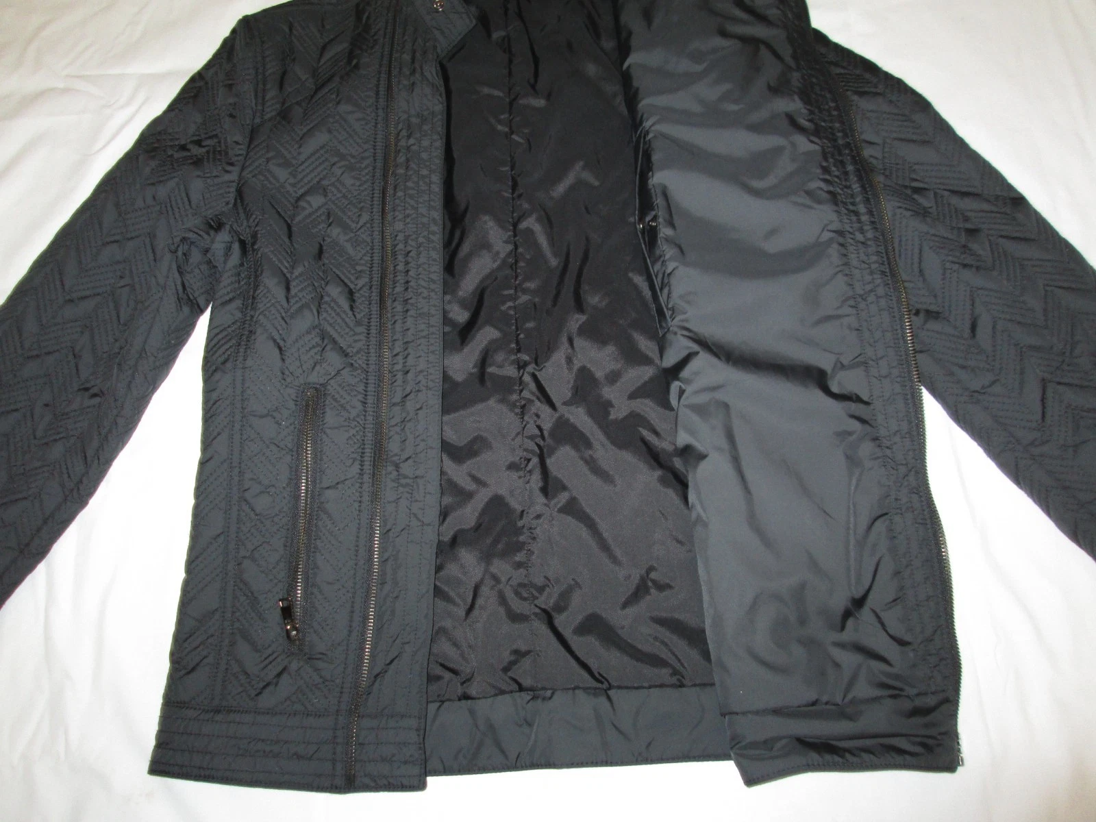 VERSACE COLLECTION MEN'S QUILTED BLACK MOTO JACKET image 11