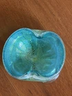 Vintage Glass Ashtray Turquoise Murano