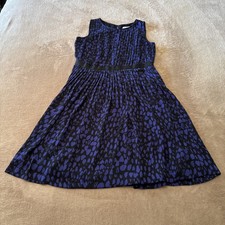 Cute Ann Taylor LOFT Purple Sleeveless Skater Dress Sz. 4 Animal Print Party