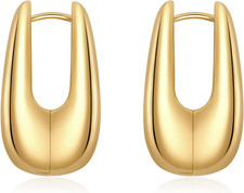 Trendy Gold Plated Knot Earrings for Women Chunky Statement Drop Dangle Earrings