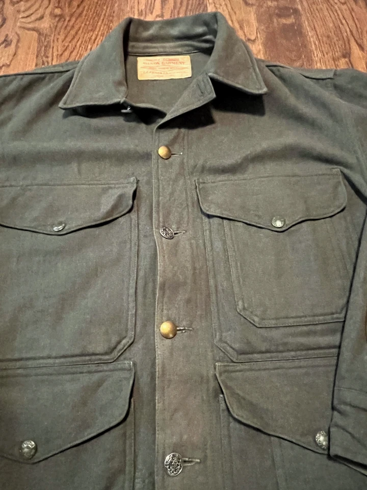 Vintage Filson Single Mackinaw Cruiser Jacket Size Large Green 100% Virgin Wool - Image 3 of 4