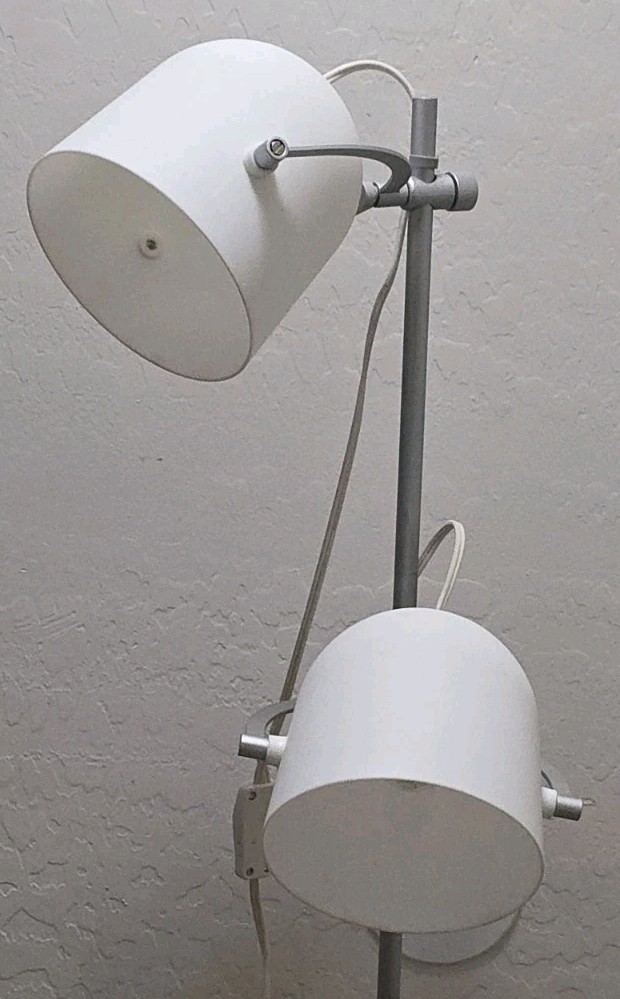 Vintage IKEA Svirvel White Silver Adjustable Floor Lamp Light