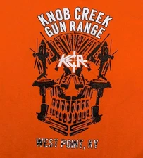 Knob Creek Gun Range West Point KY Long Sleeve Orange T-shirt Mens 2XL