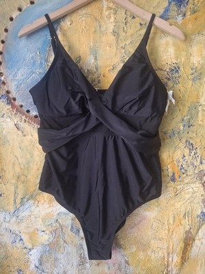 Damen Badeanzug Einteiler SCHWIMMANZUG Schwarz GRÖSSE 44