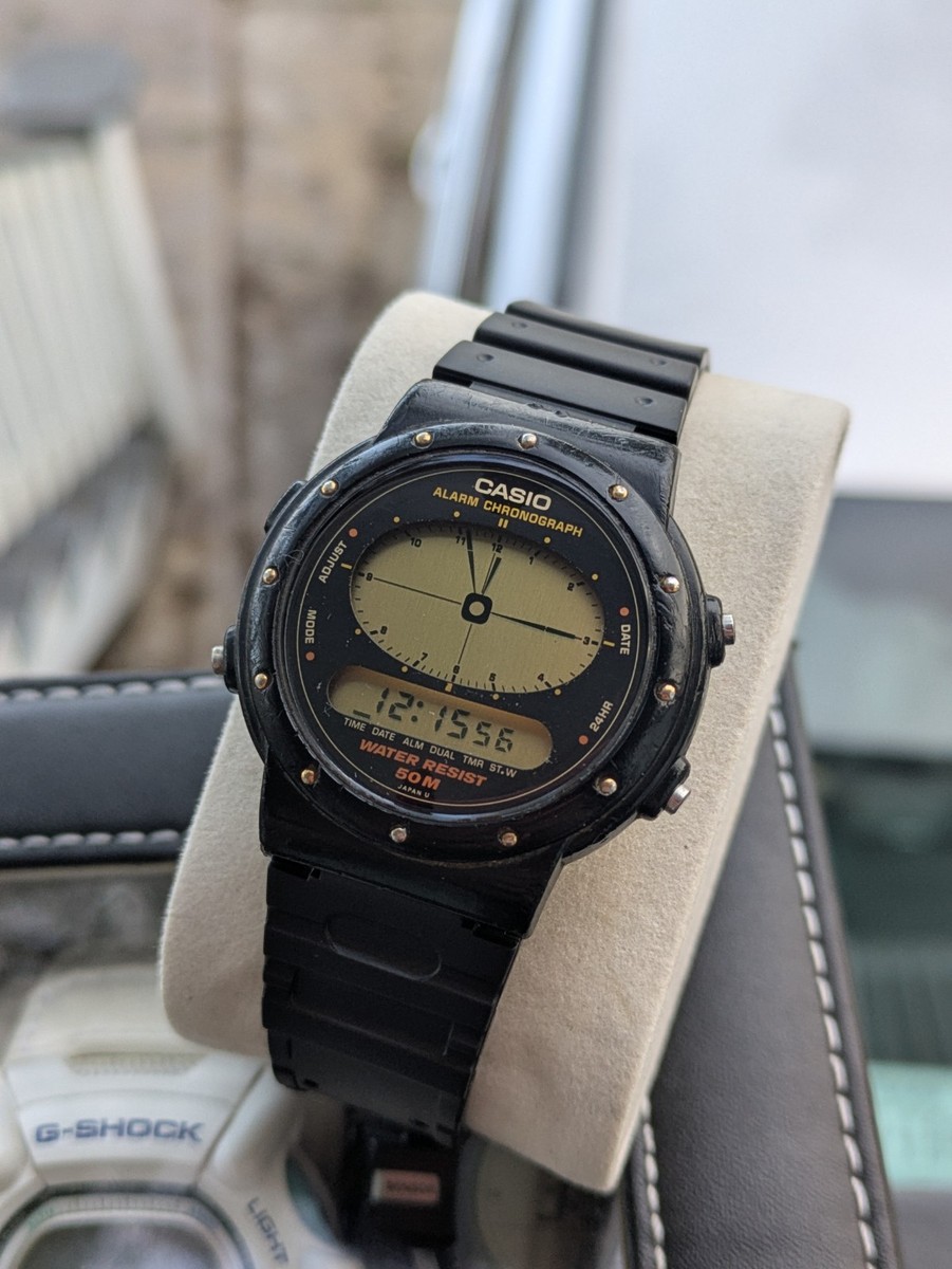 Casio Ana-Digi Alarm Chrono AE-30W Mod 894 Sept 1989 Vintage