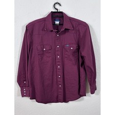 Vintage Wrangler Western Shirt XXL Brushpopper Pearl Snap Long Sleeve Maroon