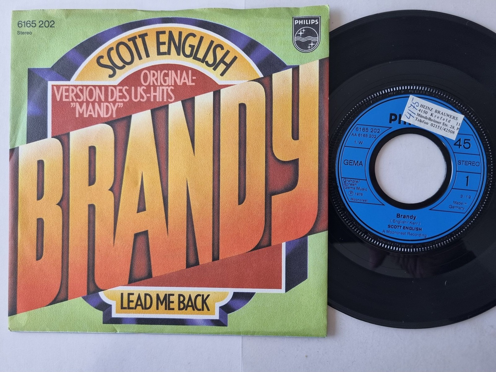 Scott English - Brandy 7'' Vinyl Germany/ OV zu Barry Manilow - Mandy