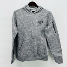 Aeropostale A87 Aero NYC Mens Medium Gray Marled Pullover Hoodie Skater Y2K