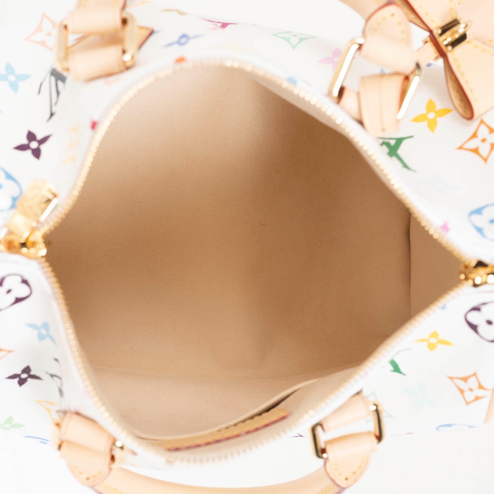 72708 auth LOUIS VUITTON x MURAKAMI white 2025 Monogram Multicolor SPEEDY 25 Bag image 5