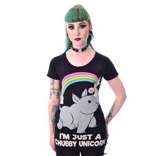 Cupcake Cult Frauenshirt Schwarz Just A Chubby Unicorn