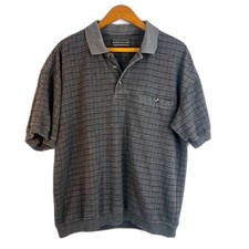 David Taylor Windowpane Plaid Retro Y2K Grandpa Core Shirt Preppy Size LG 