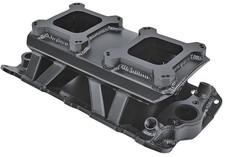 Intake Manifold Dual Carburetor Tunnel Ram Fabricated Alum. Black Chevy Sbc Each Intake Manifold Dual Carburetor Tunnel Ram Fabricated Alum. Black Chevy Sbc Each